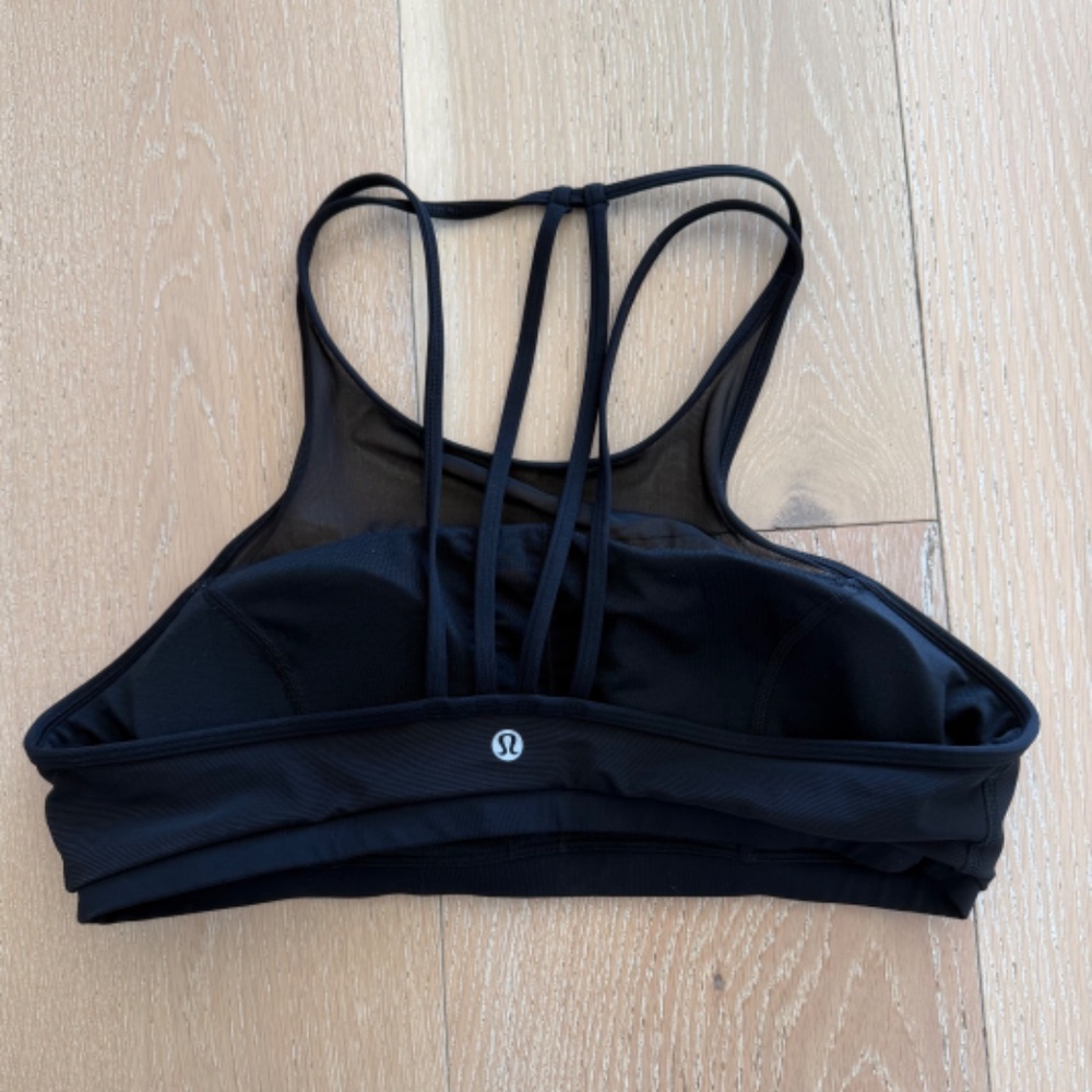 Lululemon Black Mesh High Neck Sports Bra – Size 12 - Picture 7 of 9